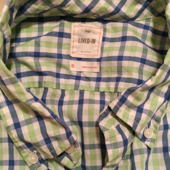 Size XL GAP Lived In plaid long sleeve shirt - Picture 2 of 4